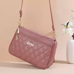 Bolso cruzado de cuero PU con cremallera para mujer, bandolera pequeña de gran capacidad con hilo de bordar, a la moda, novedad - comprar en línea