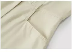 Image of Semir-vestido Midi con abertura y escote cuadrado para mujer, traje utilitario lavado con sal, Estilo Vintage, verano, 2024