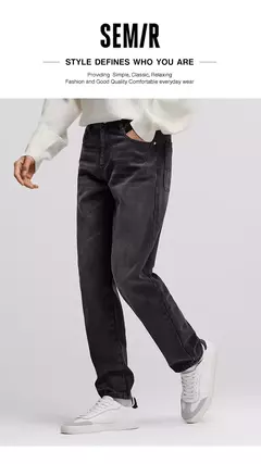 Semir Jeans hombres 2024 invierno nuevo Retro lavado pantalones cónicos sueltos estilo clásico de desplazamiento pantalones largos versátiles