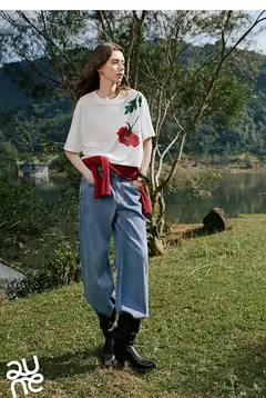 TOYOUTH-Camiseta de manga corta para mujer, jersey versátil con estampado de terciopelo Lyocell, primavera 2025 - comprar en línea