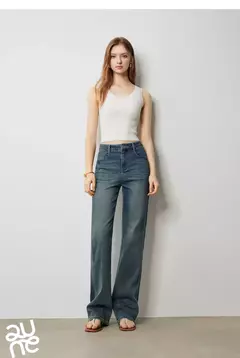 TOYOUTH-pantalones vaqueros de mezclilla para mujer, Vaqueros largos de cintura alta con forma de pera lavada a la piedra, novedad de otoño, 2024 en internet