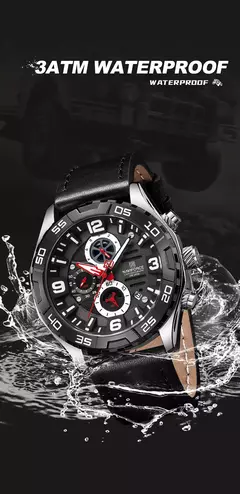 NAVIFORCE 2025 nuevos relojes originales para hombres marca de lujo reloj cronógrafo deportivo reloj de pulsera de cuarzo resistente al agua de Cuero militar