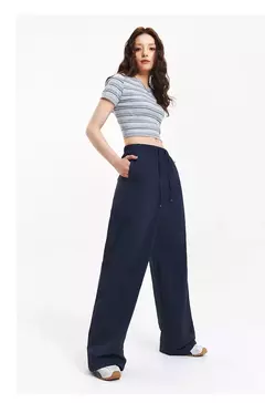 Semir pantalones casuales para mujer que absorben la humedad ajuste relajado pierna ancha 2025 nuevo verano sensación fresca protección solar pantalones largos - Eleganzie