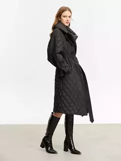 AMII minimalista 2023 abrigos de invierno para mujer, chaquetas femeninas desmontables con cuello largo y cálido Simple y doble botonadura 12324016