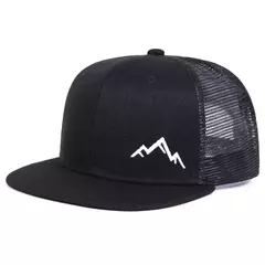 Sombreros de red de hip-hop con bordado de montaña Unisex, gorras de béisbol informales ajustables para exteriores, sombrero protector solar para primavera y verano - Eleganzie