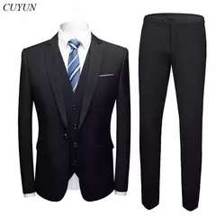 Traje para hombre, boda, elegante, 3 piezas, 2 conjuntos, chaquetas, chaleco, pantalones, Blazers, abrigos formales de negocios para novio, disfraz 2025