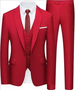 Imagen de Traje elegante para hombre para boda, 3 piezas, 2 conjuntos, Blazers, chaquetas completas, chaleco, pantalones, abrigos de lujo a la moda, traje clásico Formal 2025