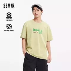 Semir-Camiseta de manga corta para hombre, Top holgado con estampado, protección contra el calor, absorbente de humedad, para uso diario, 2025, novedad de verano
