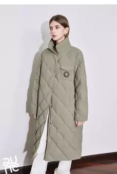 TOYOUTH-abrigo de plumas para mujer, abrigo largo medio grueso con cuello de piel nueva y botones de un solo pecho, invierno 2024 - comprar en línea