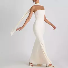 Imagen de Mia Muse vestidos Primavera Verano elegante decente ajustado sin mangas sin tirantes Maxi vestidos formales de noche para mujer