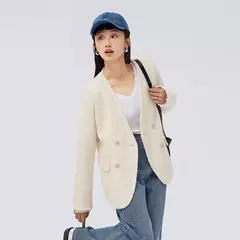 Semir-chaqueta con cuello en V para mujer, abrigo elegante con fragancia pequeña, moda para viajar, primavera 2023 en internet