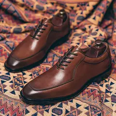 Imagen de Zapatos informales para hombre, zapatos formales Retro con cremallera para hombre, zapatos informales de oficina y negocios de alta calidad para fiesta y boda