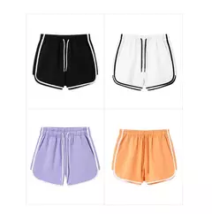 Semir-pantalones cortos de dormir para mujer, calzas blancas de estilo deportivo informal, delgadas y sueltas, para el hogar, Verano en internet
