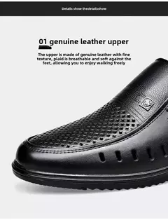 Zapatos de cuero genuino, mocasines para Hombre, zapatos de cuero informales de negocios, mocasines suaves clásicos, zapatos planos transpirables para Hombre