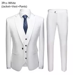 Traje elegante para hombre para boda, 3 piezas, 2 conjuntos, chaquetas, chaleco, pantalones, Blazers, abrigos formales de negocios para novio, disfraz 2025 - comprar en línea