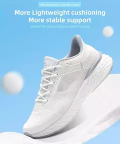 Imagen de ONEMIX, zapatillas blancas para correr para hombre, zapatillas deportivas para exteriores para mujer, zapatillas deportivas para caminar para maratón, calzado para viajes, senderismo y trotar