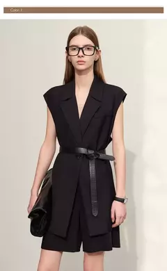 Amii-Chaleco minimalista de otoño para mujer, chaqueta holgada informal sin mangas con abertura con muescas, prendas de vestir a la moda, ropa femenina 12270105 on internet