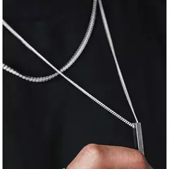Vnox Collares de barra vertical 3D para hombres, colgante geométrico de acero inoxidable en capas, cadena cubana de cuerda de trigo en capas, collar para niño - tienda en línea