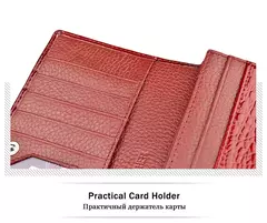 Carteras de diseñador de lujo para mujer, monederos de cuero genuino a la moda para mujer, bolsos de mano brillantes, bolsos largos, cartera, regalo para mujer 2022 - Eleganzie