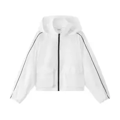 Semir-Chaqueta corta con capucha para mujer, abrigo holgado de protección solar - Eleganzie