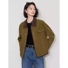 TOYOUTH-Chaqueta de pana para mujer, abrigo de invierno de manga larga con cuello tipo Polo, prendas de vestir gruesas de felpa con botones de Metal, 2024 en internet