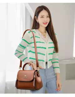 Imagen de Bolsos con asa superior de cuero suave para mujer, bolsas de mensajero de hombro de diseño lujoso, bolsos y monederos de alta calidad, bolso principal para ir al trabajo