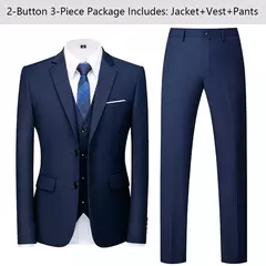 Trajes de hombre para boda, 2 piezas, 3 conjuntos, chaquetas, chaleco, pantalones, Blazers, abrigos formales elegantes, traje clásico completo 2024 de alta calidad - Eleganzie