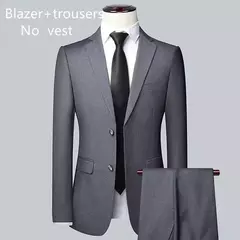 Traje de negocios de Color sólido para hombre 2025, moda de alta calidad para banquete, boda, tendencia, novio, padrino individual 3/2/1 - buy online
