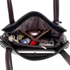 Imagen de Bolsos de lujo de cuero suave para mujer, bolsos de hombro de diseñador, bolsos con asa superior de gran capacidad, bolso de compras, bolso principal