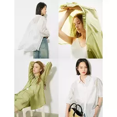 TOYOUTH-Camiseta de Lyocell verde mostaza francesa para mujer, Tops ligeros con protección solar, novedad de verano 2025 - tienda en línea