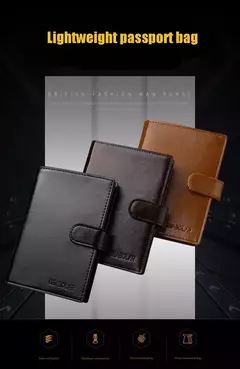 Billetera corta para hombre, monedero informal con cremallera, monedero pequeño para pasaporte