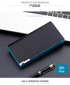 Cartera larga y delgada con múltiples ranuras para tarjetas para hombre, billetera de lujo de diseñador con bolsa de monedas - comprar en línea