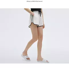 Imagen de Semir-pantalones cortos de dormir para mujer, calzas blancas de estilo deportivo informal, delgadas y sueltas, para el hogar, Verano