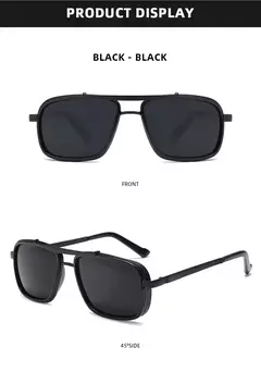 Gafas de sol rectangulares de lujo para hombre, gafas de sol Retro de Metal Steam Punk, gafas clásicas para conducir al aire libre, gafas de verano