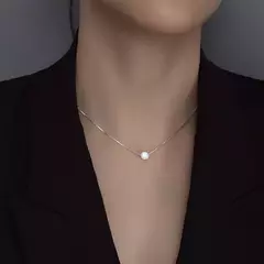 Gargantilla de Plata 925 con Perla Redonda – Minimalismo y Sofisticación - tienda en línea