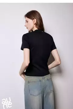 TOYOUTH-Camiseta de manga corta para mujer, Tops blancos cortos versátiles, Lyocell, cuello redondo, corte ajustado, primavera 2025 - comprar en línea