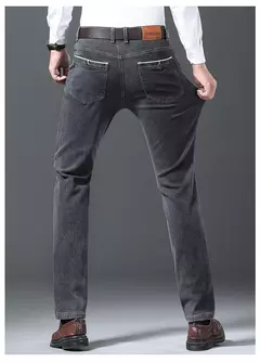 Image of Pantalones vaqueros ajustados de talla grande 28-40 para hombre, pantalones suaves avanzados clásicos informales a la moda, pantalones elásticos que combinan con todo de marca para hombre