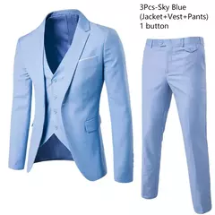 Trajes de boda para hombres Blazers 3 piezas boda negocios 2 conjuntos chaleco pantalones abrigos chaquetas clásicas completas de lujo formales on internet