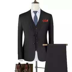 Image of Trajes de hombre para boda, 3 piezas, 2 conjuntos completos, chaquetas elegantes de lujo de alta calidad, chaleco, pantalones, Blazers, trajes formales para adultos 2024