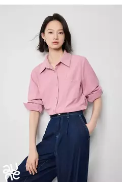 Imagen de TOYUTH-Blusa Vintage de pana para mujer, camisa de manga larga con cuello vuelto, ropa de trabajo, Tops, Otoño, 2024