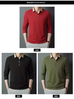 Image of Camisa polo para hombre, novedad de verano, polo de manga larga de alta calidad para hombre, polo informal de negocios a rayas de algodón para hombre, talla M-4XL 302