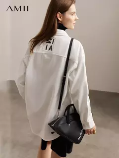 AMII-chaquetas vaqueras minimalistas para mujer, abrigos holgados de 2022 algodón, de estilo hong kong, a la moda, 100% - comprar en línea