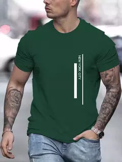 Camiseta de manga corta con cuello redondo y estampado de nueva ciudad de trabajo 100% algodón de talla grande de verano para hombre