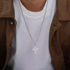 Vnox Collares con colgante de cruz de fe para hombres y mujeres, cruz decorativa para espejo trasero de coche, Collar de collares cristianos de oración - Eleganzie