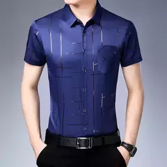 Camisa de manga corta informal de negocios para hombre, Top resistente a las arrugas sin hierro, fácil cuidado, ajuste cómodo para oficina y trabajo - online store