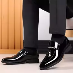 Zapatos de charol para hombre, zapatos de negocios, mocasines informales con punta estrecha, zapatos de lujo para fiesta y boda de talla grande - tienda en línea