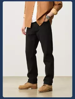 SIMWOOD alto estándar 2025 Primavera Verano nuevo suelto recto 13,8 oz lavado Vintage Jeans hombres Casual pantalones vaqueros - comprar en línea