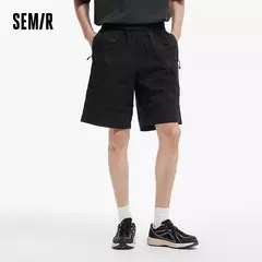Semir-pantalones cortos informales con paneles para hombre, novedad de verano, cintura elástica, corte holgado, estilo al aire libre, 2025 - comprar en línea