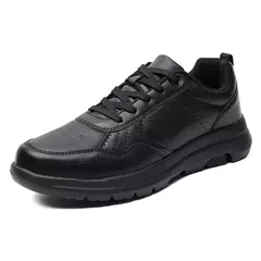 Zapatos de cuero de negocios para hombre, mocasines suaves, zapatos casuales cómodos para hombre, zapatillas de deporte blancas y negras sólidas de otoño para hombre - online store