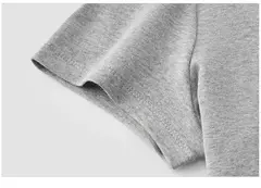 Semir-Camiseta de manga corta para mujer, Top recortado bordado ajustado informal, Top básico con cuello redondo y hombros descubiertos, novedad de verano 2025